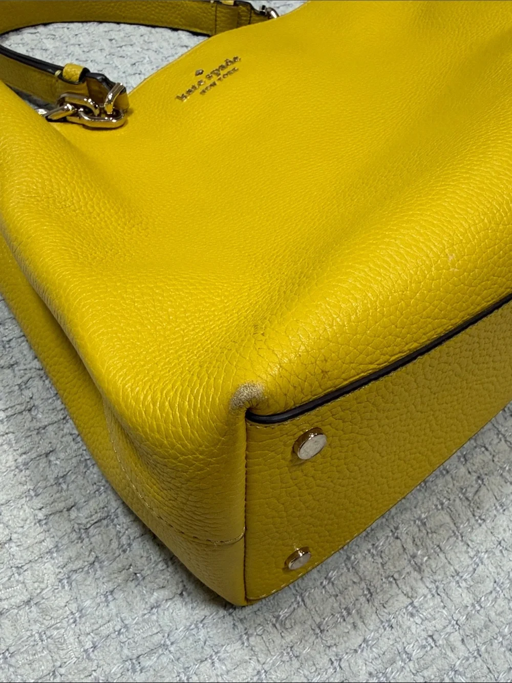 Kate Spade Yellow Leather Chain Shoulder Bag Satchel Tote Purse Gorgeous!